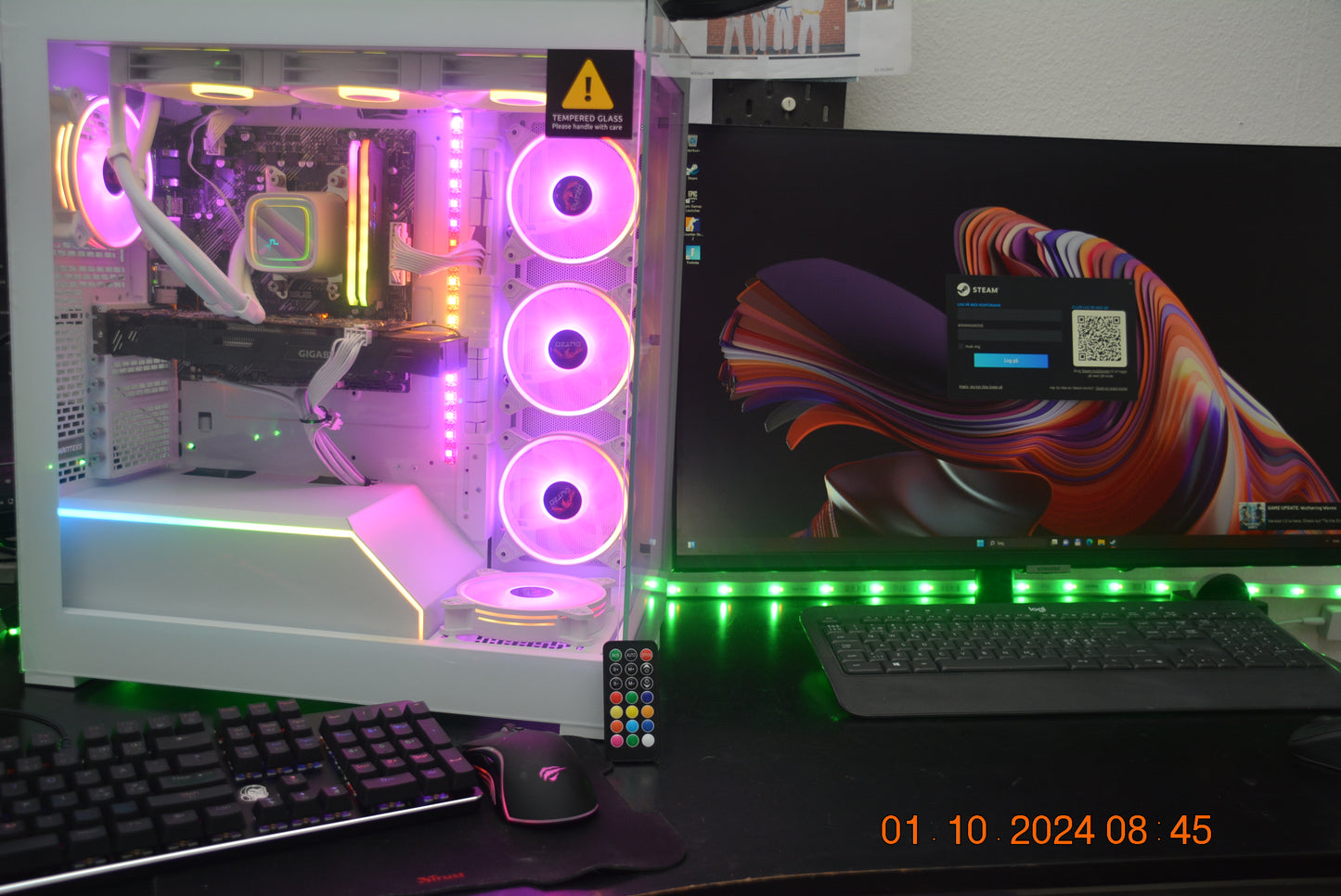 Asus, Amd Ryzen 9 9900x DDR 5 RTX 4090 SUPER 24 GB ram M.2 NV 5.0 4000, 3,7 turbo 5,7 Ghz, 128 GB 6000 MHZ RGB ram, M.2 NV2 PCIe 5.0 NVMe 4000 + 8000 GB Sata harddisk