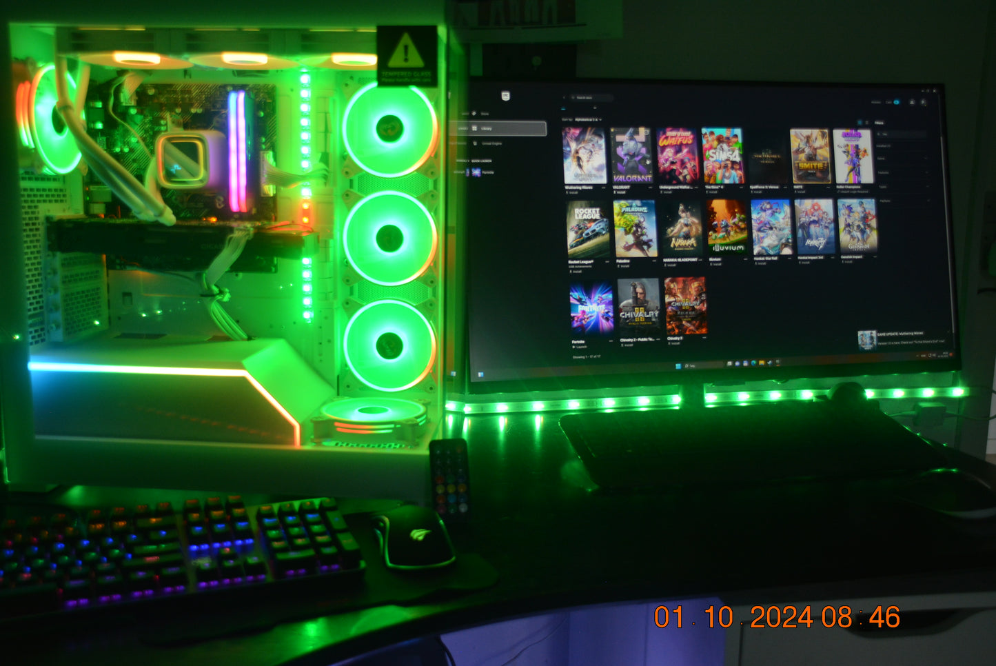 Asus, Amd Ryzen 9 9900x DDR 5 RTX 4090 SUPER 24 GB ram M.2 NV 5.0 4000, 3,7 turbo 5,7 Ghz, 128 GB 6000 MHZ RGB ram, M.2 NV2 PCIe 5.0 NVMe 4000 + 8000 GB Sata harddisk